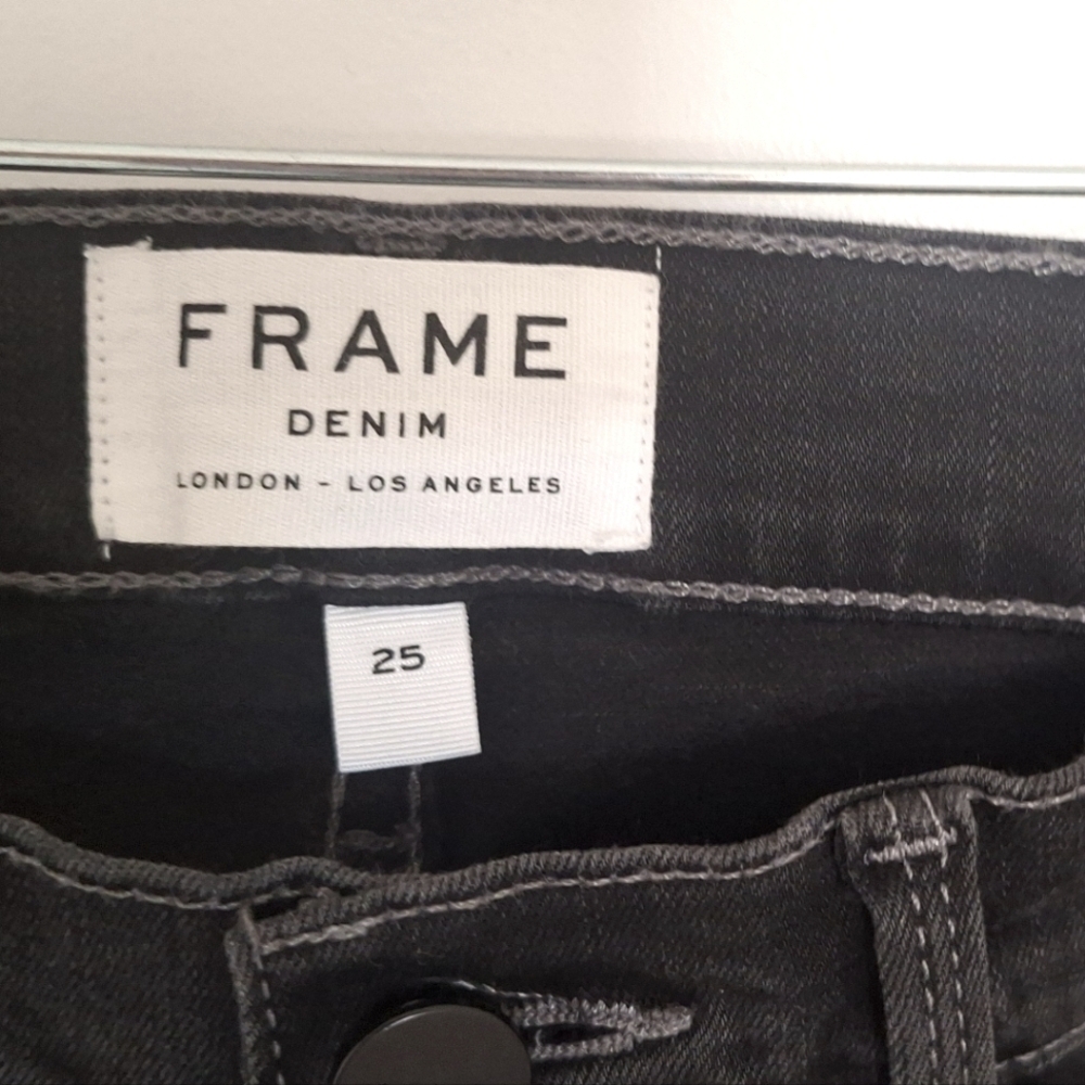 Frame Le Skinny de Jeanne Gray Denim Women's Size 25 - Picture 10 of 13